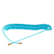 Polyurethane Flex Coiled Hose Assembly Transparent Blue Clear- 1/4in I.D. x 25 FT. Length - Brass Compression Fittings with Two Swivel Ends x 1/4in MPT Car Wash Superstore