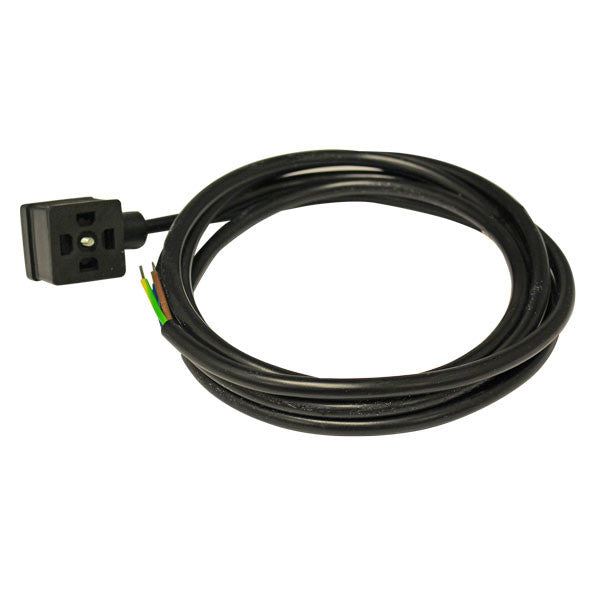 In-Line Solenoid Cable with DIN Plug Connector, Style A Connector x 6ft Pigtail, 24V/120V Car Wash Superstore