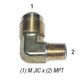 90° Elbow Union Connector, 1/2in Male JIC x 1/4in MPT, Forged Brass Car Wash Superstore