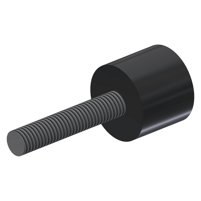 Peco Stop Rubber Black 1 1/2" DIA x 1 14" Long (1/2"-13 x 3 Bolt), 228536 Sonny's