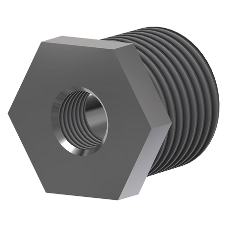 Peco Reducer Hex Bushing 1/2 x 1/8 STD - Black, 999204 Car Wash Superstore