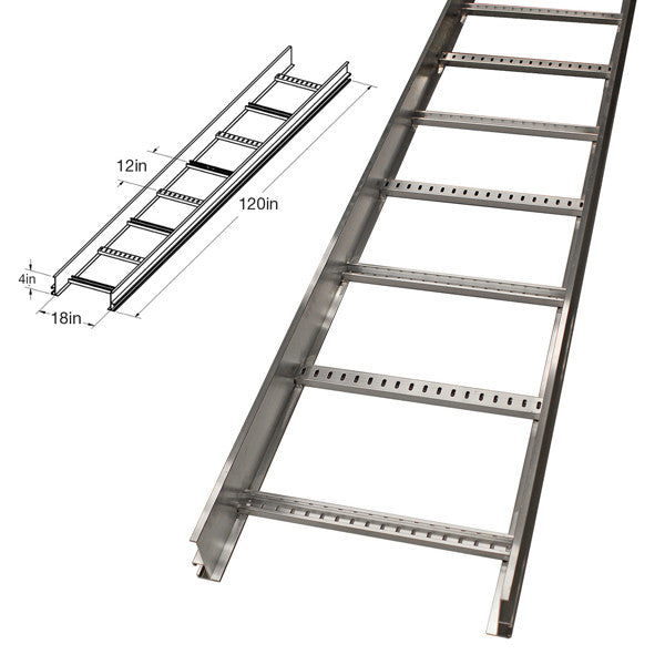 Cable Tray, 120 L x 18in W x 4in H, 12in Spacing Car Wash Superstore