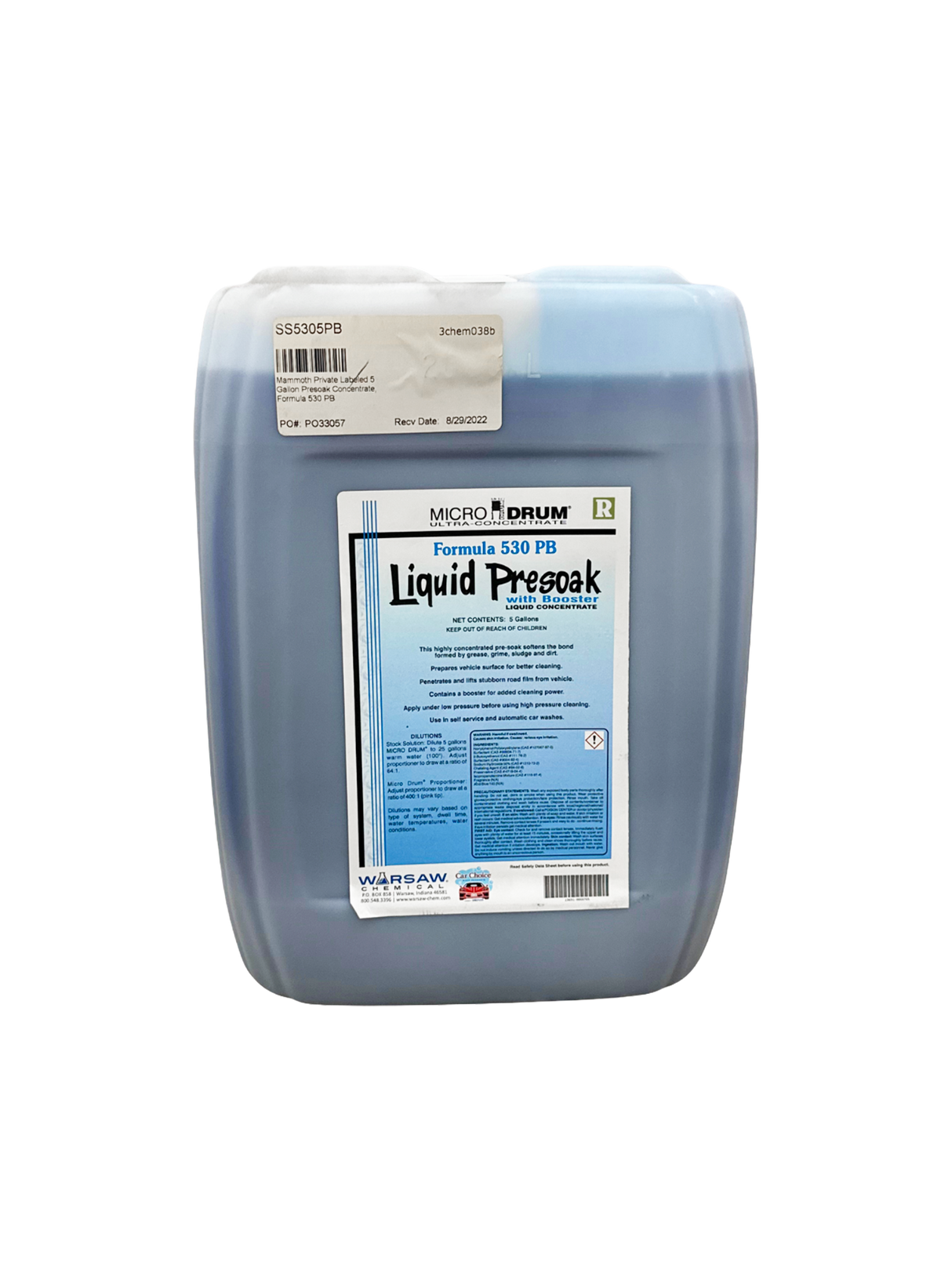 5 Gallon Micro Presoak Concentrate Formula 530PB