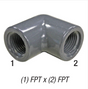 90° Elbow, 1/4in FPT x 1/4in FPT, PVC SCH80, Gray Car Wash Superstore