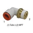 90° Male Elbow Swivel, 1/2in Tube x 3/8in MPT, 145PSI, Pack of 10, SMC One Touch Fitting KQ2L13-36AS Car Wash Superstore