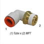 90° Male Elbow Swivel, 1/4in Tube x 1/4in MPT, 145PSI, SMC One Touch Fitting KQ2L07-35AS Car Wash Superstore