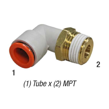 90° Male Elbow Swivel, 3/8in Tube x 1/8in MPT, 145PSI, Pack of 10, SMC One Touch Fitting KQ2L11-34AS Car Wash Superstore