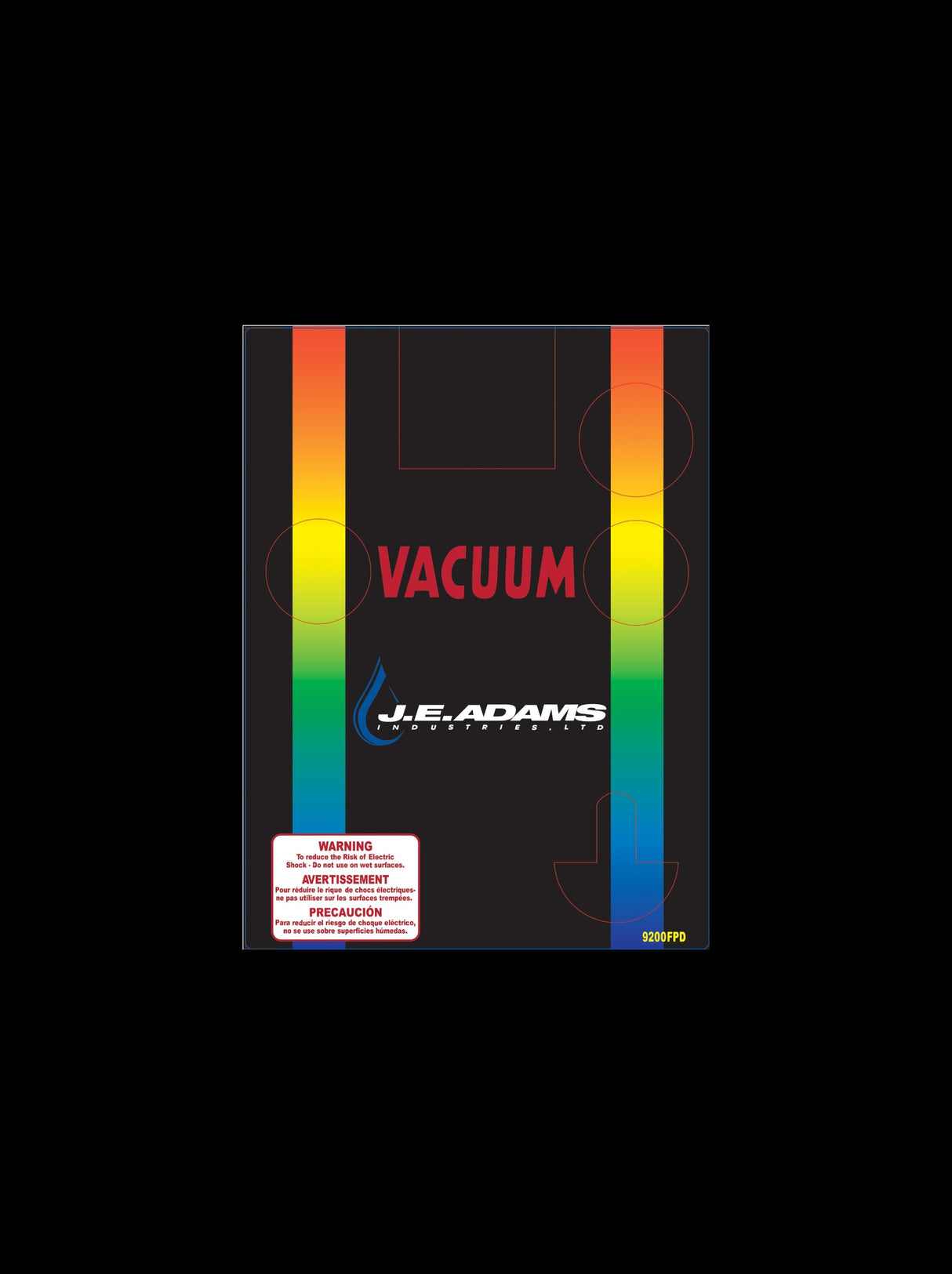 JE Adams Faceplate Decal for the 9200 Series (Short Faceplate) Car Wash Superstore
