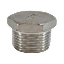 CWS Stainless Steel 1/2'' Barstock Hex Pipe Plug Fitting CWS