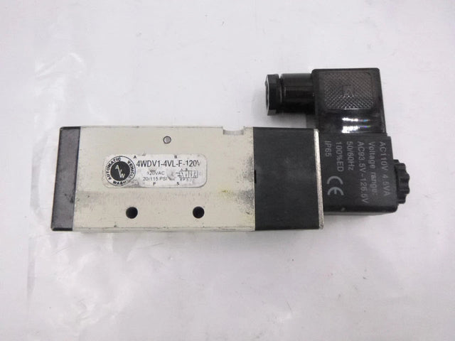 AVW Valve (Directional): 4-way Fabco 1/4" NPT Ports, 110VAC, with coil with 30mm DIN Connector Car Wash Superstore