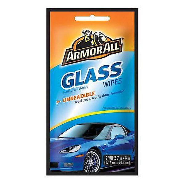 Armor All Glass Cleaner Wipes, ammonia-free wipes designed for automotive glass surfaces, providing a streak-free finish.
