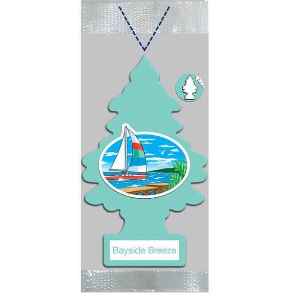 Little Trees Bayside Breeze Air Fresheners (72 Per Box), offering a refreshing, long-lasting scent for your vehicle.