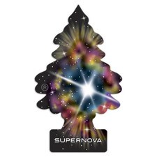 Little Trees Supernova Air Fresheners, 72 per box, offering a fresh scent for cars and spaces.
