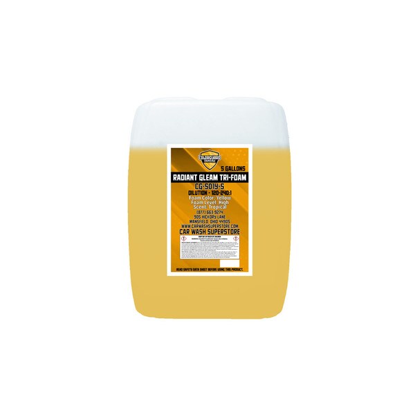 colorguard car wash superstore 5 gallon yellow radiant gleam tri-foam