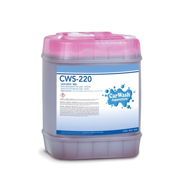 Car Wash Superstore Lava Bath Red Foam Brush Detergent designed for creating rich foam and effective cleaning when used with foam brushes in car wash systems.