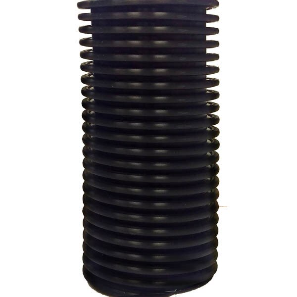 CWS plastic black 50-foot by 1.5-inch vacuum hose designed for commercial and car wash applications, offering durable, high-performance suction capabilities for efficient cleaning.
