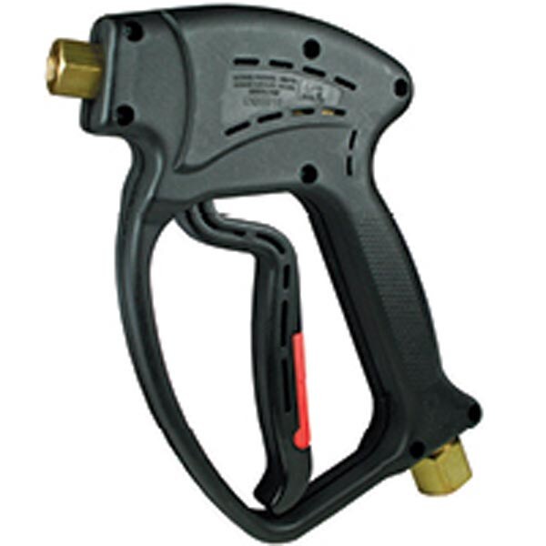 General Pump Brass 3/8" Black Non-Weep Spray Gun, designed for precise and durable spraying in car wash systems.
