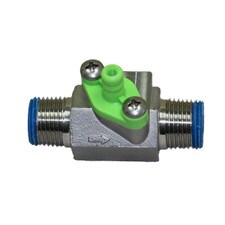 Light green barb rocket chemical injector with 3/8" MPT x 3/8" MPT single port by DEMA.