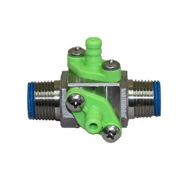 DEMA 3/8'' MPT x 3/8'' MPT Dual Port Light Green Barb Rocket Chemical