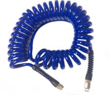 Advanced Technology Products Technithane Blue 3/8'' MPT x 20' Coil Tubing Foamy Hose for high-pressure car wash applications.