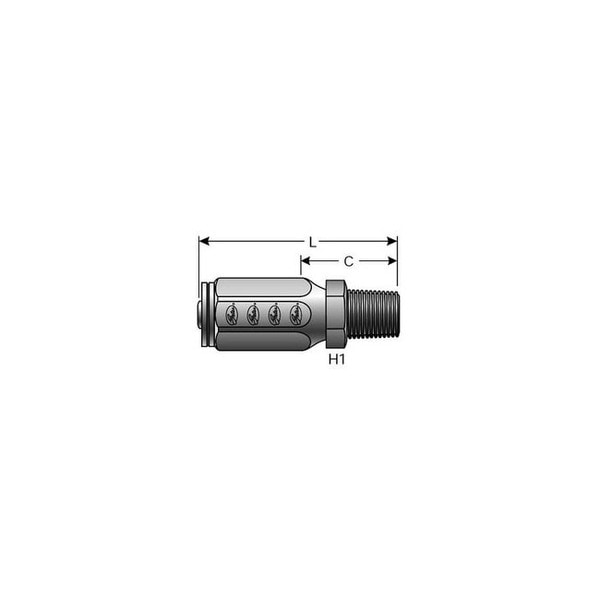 Gates Carbon Steel Reusable 3/8" MPT Rigid Fitting designed for secure and durable connections in car wash hose systems.