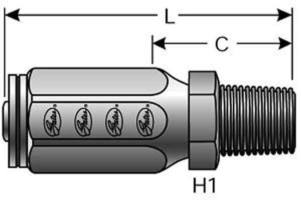 Gates Carbon Steel Reusable 3/8" MPT Rigid Fitting designed for secure and durable connections in car wash hose systems.