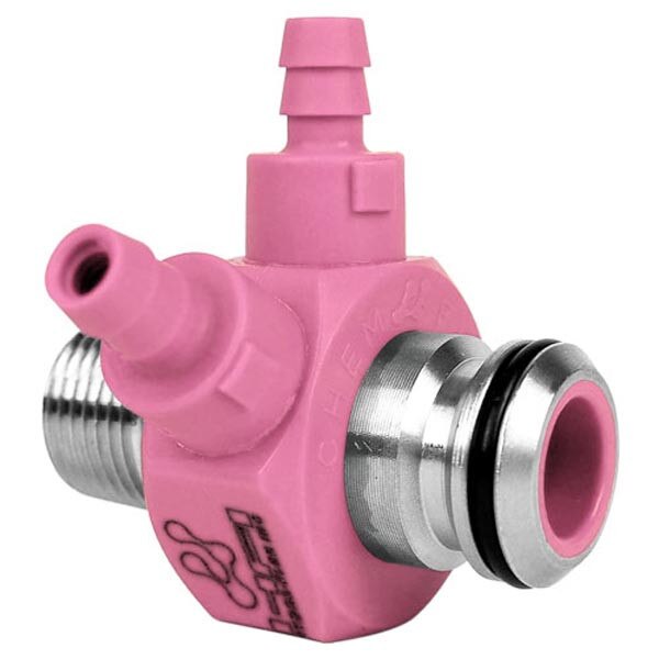 HydraFlex 3/8'' MPT x 3/8'' MPT Dual Port Pink Chemical Injector Car