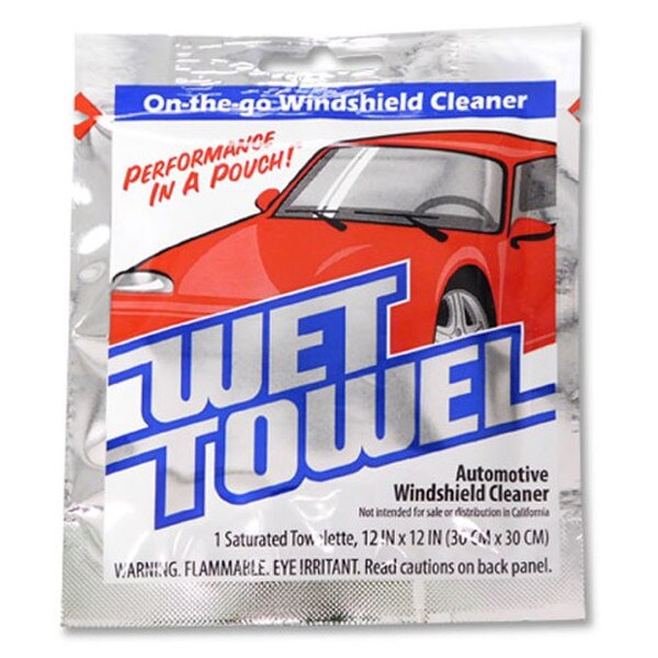 CWS 12x12 wet towel designed for effective windshield cleaning, perfect for car washes and auto detailing applications.