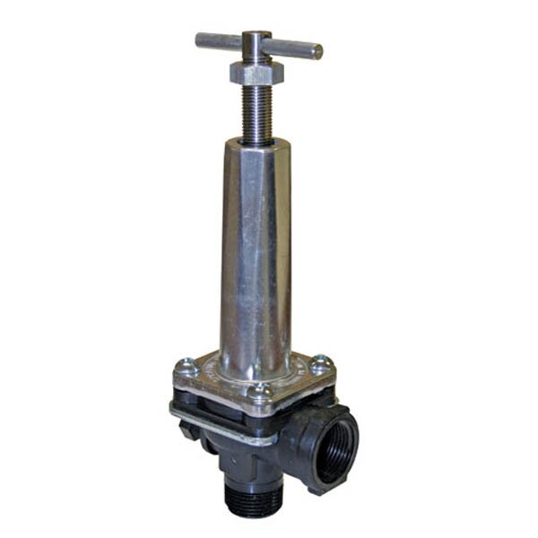 Spraying Systems Aluminum 1/2" MPT x 1/2" FPT 300 PSI Pressure Relief Valve designed for controlling and protecting pressure in car wash systems.