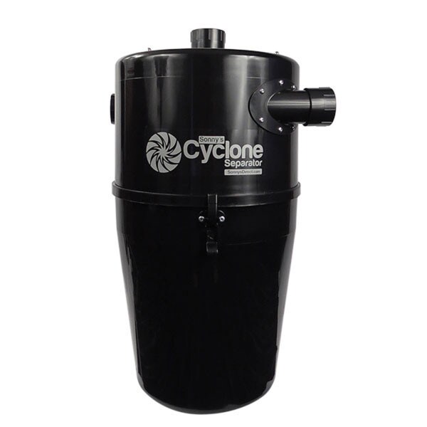 Sonny's 10-gallon vacuum cyclone trash collector, designed for industrial and car wash use, effectively collects trash with a high-efficiency vacuum system.