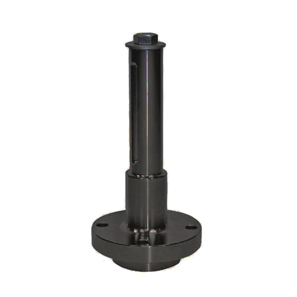 Sonny's 2.5-inch steel pilot flender spindle with hardware, designed for durability and efficient use in car wash equipment, featuring a wrap spindle for enhanced performance.