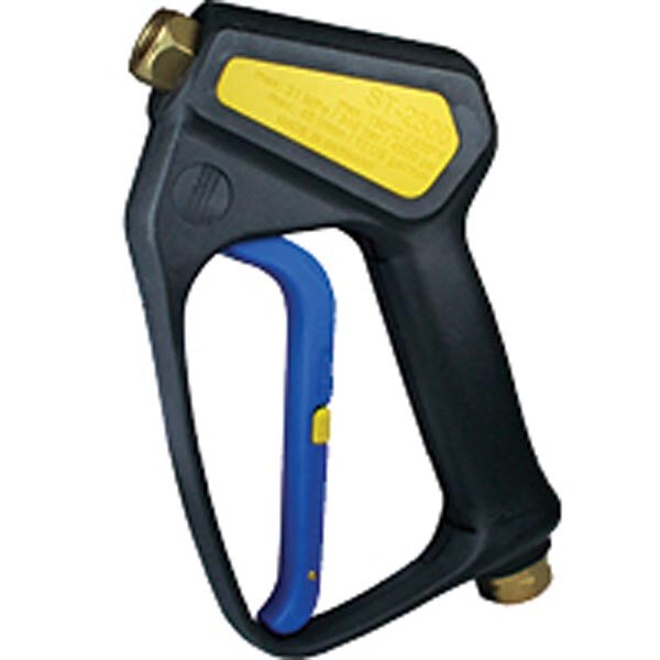 Suttner Black 3/8" FPT x 1/4" FPT Easy Pull Weep Trigger Gun, designed for high-pressure applications with easy pull and weep features for efficient spraying.