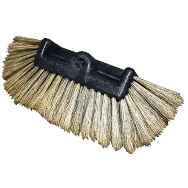 Universal 8-inch Hogs Hair Triple Surface Brush, designed for efficient cleaning of tires, wheels, and other surfaces.
